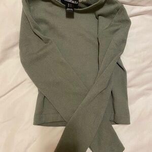 Essentials Olive Green Long Sleeve Top